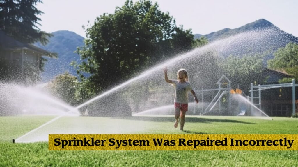 Sprinkler System Was Repaired Incorrectly