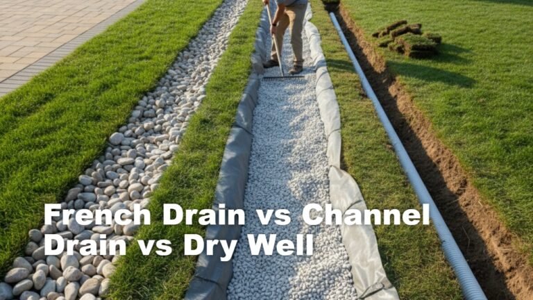 French Drain vs Channel Drain vs Dry Well