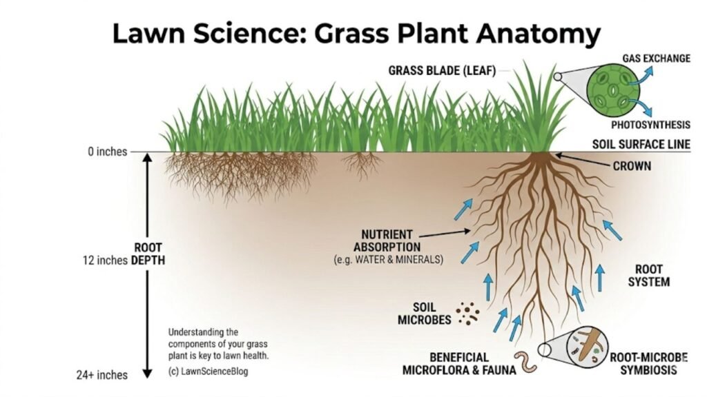Grass is not just surface greenery. It is a living system with